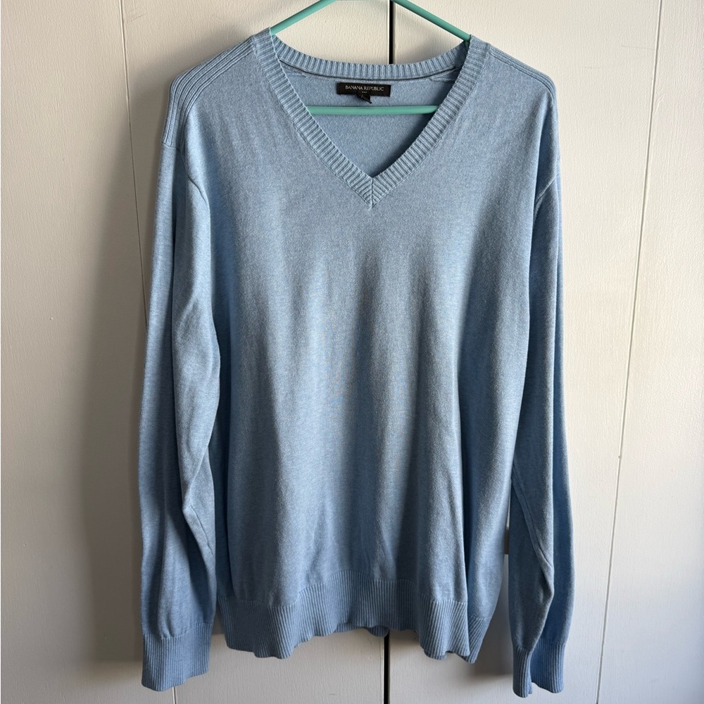 Banana Republic Light Blue V-Neck Sweater